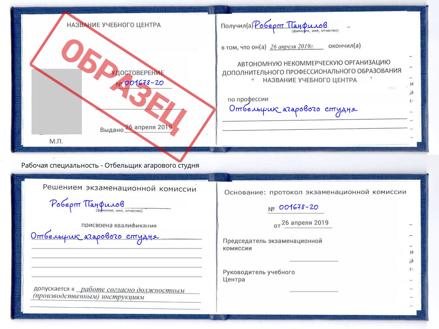 Отбельщик агарового студня Сланцы