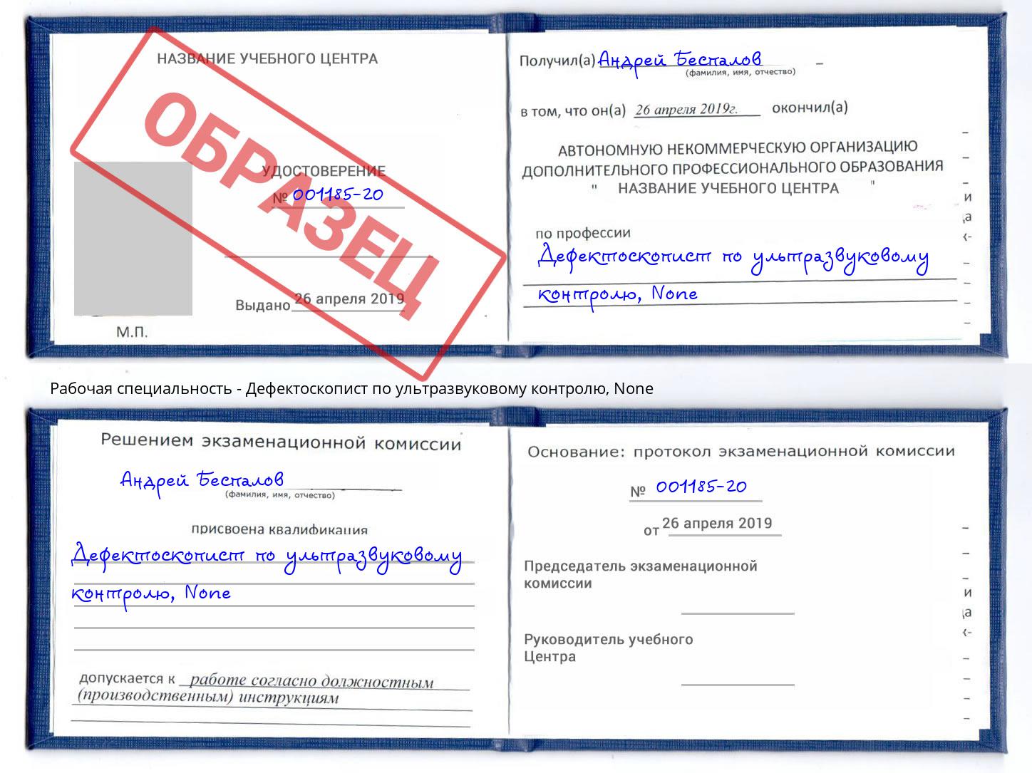 корочка None Дефектоскопист по ультразвуковому контролю Сланцы